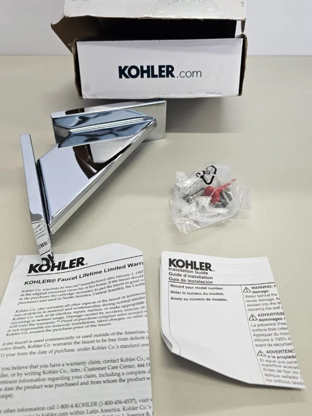 Kohler K-23287-CP Square Shower Foot Ledge - Polished Chrome NEW